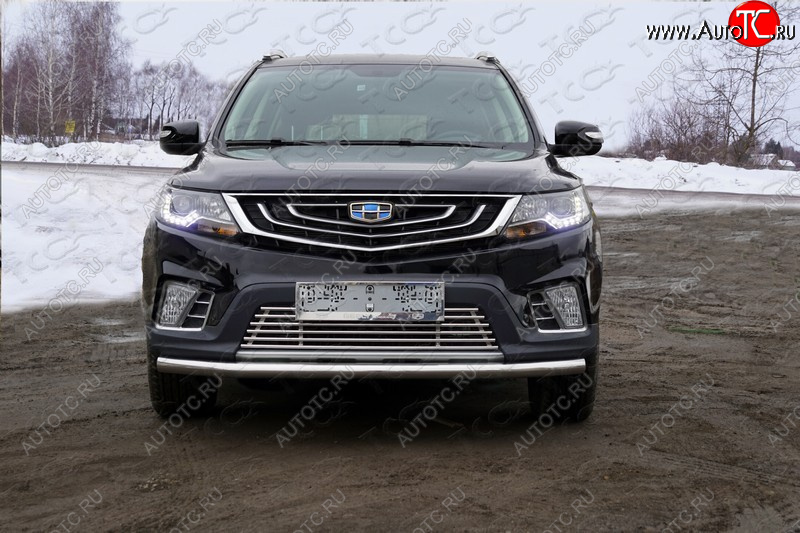 8 799 р. Нижняя декоративная вставка в бампер ТСС Тюнинг  Geely Emgrand X7 (2019-2021) 2-ой рестайлинг (d 12 мм)  с доставкой в г. Пермь