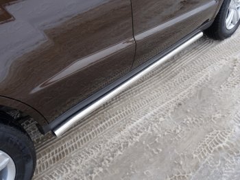 Защита порогов труба d60,3 мм ТСС Тюнинг Geely Emgrand X7 (2019-2021) 2-ой рестайлинг (серые)