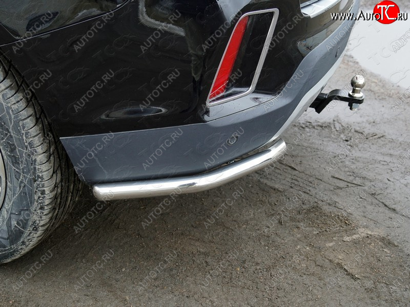 9 349 р. Защита заднего бампера (уголки, d60,3 мм) TCC Geely Emgrand X7 2-ой рестайлинг (2019-2021)  с доставкой в г. Пермь