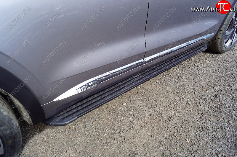 21 999 р. Пороги алюминиевые Slim Line ТСС Тюнинг  Geely Monjaro (2022-2025) (Black)  с доставкой в г. Пермь