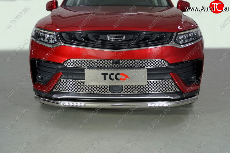 36 299 р. Защита переднего бампера нижняя с ДХО 60,3 мм ТСС Тюнинг  Geely Tugella  FY11,HPBA4 (2019-2025) дорестайлинг, рестайлинг (нержавейка)  с доставкой в г. Пермь