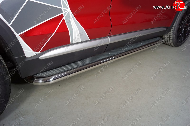 42 999 р. Пороги с площадкой d60,3 мм ТСС Тюнинг  Geely Tugella  FY11,HPBA4 (2019-2025) дорестайлинг, рестайлинг (лист нержавейка)  с доставкой в г. Пермь
