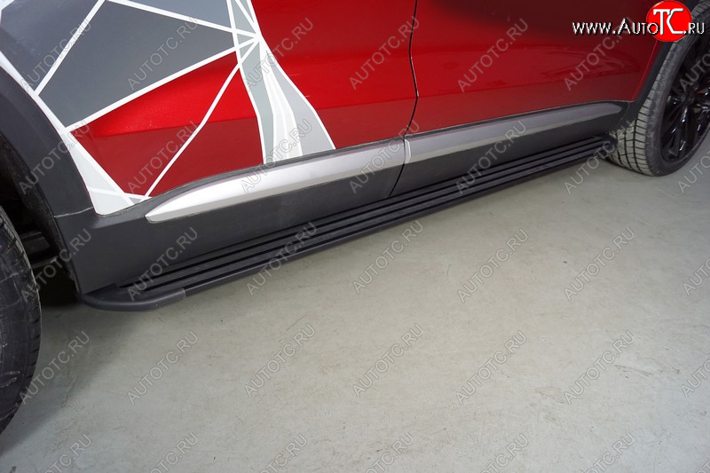 21 999 р. Пороги алюминиевые Slim Line ТСС Тюнинг  Geely Tugella  FY11,HPBA4 (2019-2025) дорестайлинг, рестайлинг (Black)  с доставкой в г. Пермь