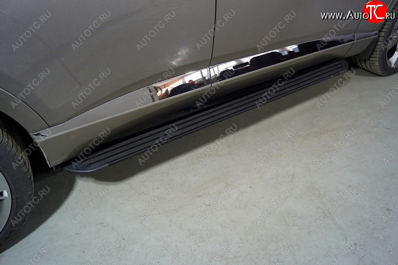 21 999 р. Пороги алюминиевые Slim Line ТСС Тюнинг  GENESIS GV80  JK1 (2020-2022) (Black)  с доставкой в г. Пермь