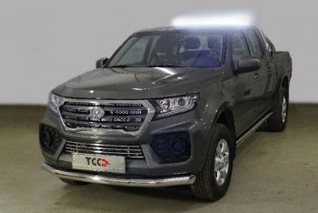 Защита переднего бампера нижняя d76,1 мм ТСС Тюнинг Great Wall Wingle 7 пикап (2018-2023) (нержавейка)