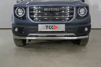Защита переднего бампера нижняя с ДХО 60,3 мм ТСС Тюнинг Haval Dargo (2022-2025) (нержавейка)