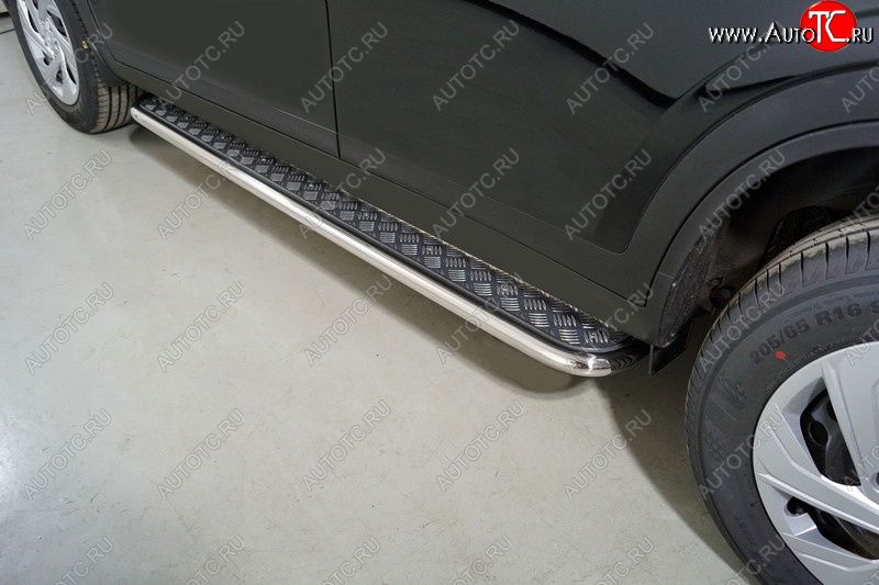 30 549 р. Пороги с площадкой 42,4 мм ТСС Тюнинг Haval Dargo (2022-2025) (серые)  с доставкой в г. Пермь