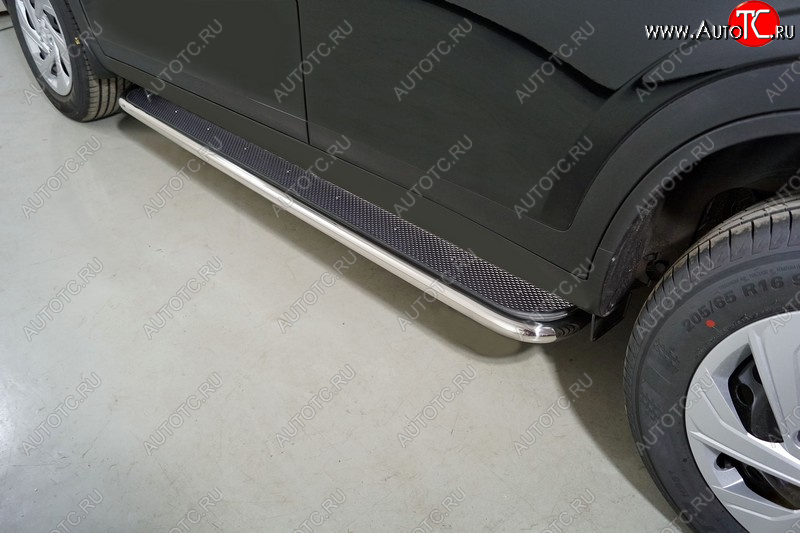 38 999 р. Пороги с площадкой 42,4 мм ТСС Тюнинг Haval Dargo (2022-2025) (нержавейка )  с доставкой в г. Пермь