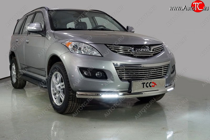 39 849 р. Защита передняя нижняя овальная с ДХО 75х42 мм ТСС Тюнинг Haval H5 рестайлинг (2020-2023) (нержавейка)  с доставкой в г. Пермь
