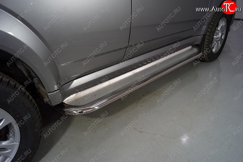 44 999 р. Пороги с площадкой 75х42 мм ТСС Тюнинг Haval H5 рестайлинг (2020-2023) (нержавейка)  с доставкой в г. Пермь