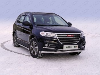 Защита переднего бампера нижняя d60,3 мм ТСС Тюнинг Haval H6 (2013-2020) (нержавейка)