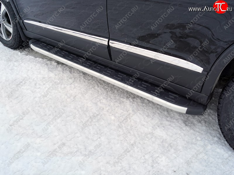 20 599 р. Пороги алюминиевые с пластиковой накладкой ТСС Тюнинг Haval H6 (2013-2020) (серые)  с доставкой в г. Пермь