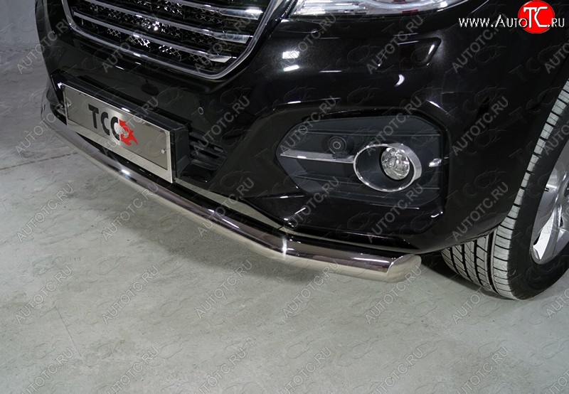 19 999 р. Защита переднего бампера нижняя d76,1 мм ТСС Тюнинг  Haval H9 (2017-2019) 1-ый рестайлинг (нержавейка)  с доставкой в г. Пермь