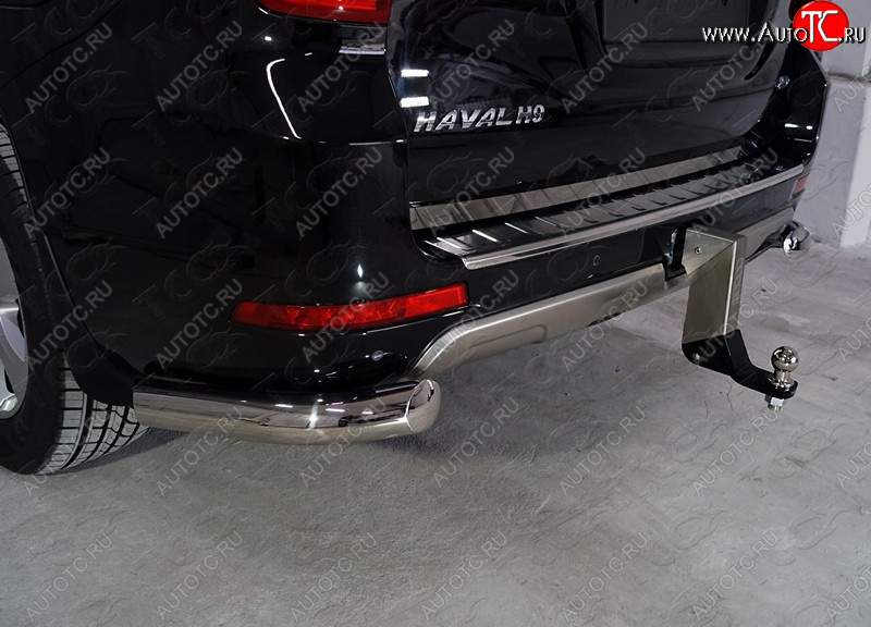 17 999 р. Защита задняя (уголки, нержавейка 76,1 мм) ТСС Тюнинг  Haval H9 (2017-2019) 1-ый рестайлинг  с доставкой в г. Пермь