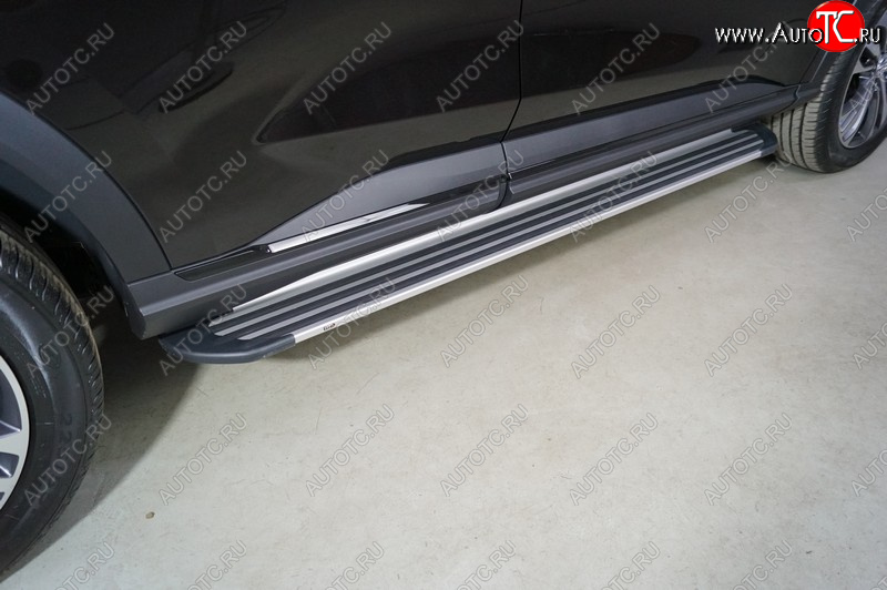 20 599 р. Пороги алюминиевые Slim Line ТСС Тюнинг Haval F7x рестайлинг (2022-2024) (Silver)  с доставкой в г. Пермь