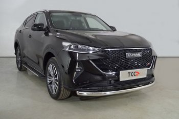 Защита переднего бампера нижняя d60,3 мм ТСС Тюнинг Haval F7 рестайлинг (2022-2024) (нержавейка)