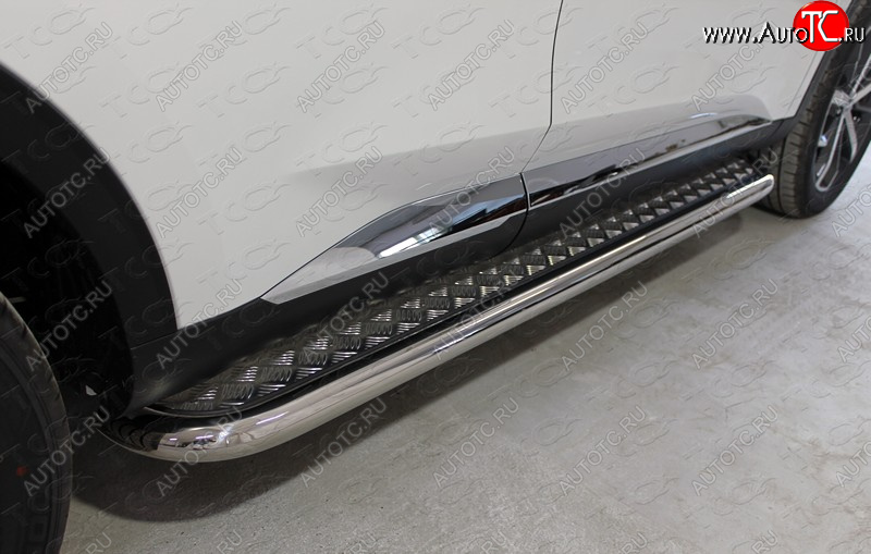 34 799 р. Пороги с площадкой 60,3 мм ТСС Тюнинг  Haval F7 (2018-2022)  дорестайлинг (серые)  с доставкой в г. Пермь
