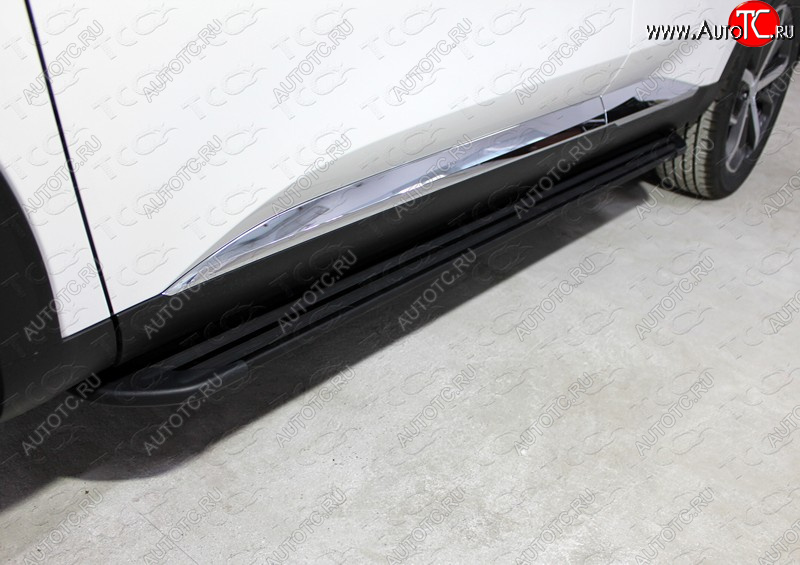 21 999 р. Пороги алюминиевые Slim Line ТСС Тюнинг  Haval F7 (2018-2022)  дорестайлинг (Black)  с доставкой в г. Пермь