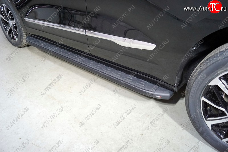21 999 р. Пороги алюминиевые с пластиковой накладкой ТСС Тюнинг  Haval Jolion (2020-2024) дорестайлинг (карбон черные)  с доставкой в г. Пермь