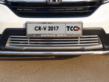 Нижняя декоративная вставка в бампер ТСС Тюнинг Honda CR-V RW,RT дорестайлинг (2016-2020) (d 16 мм )