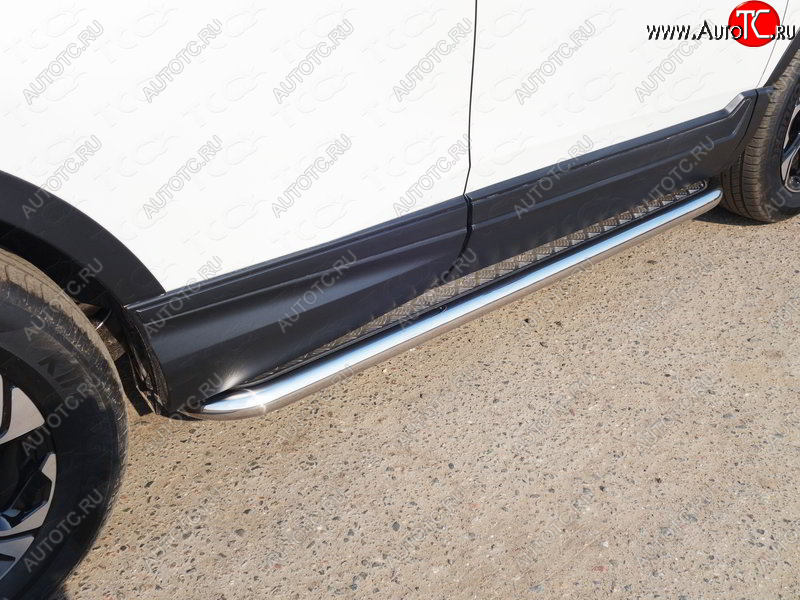 34 799 р. Пороги с площадкой 60,3 мм ТСС Тюнинг Honda CR-V RW,RT дорестайлинг (2016-2020) (серые)  с доставкой в г. Пермь