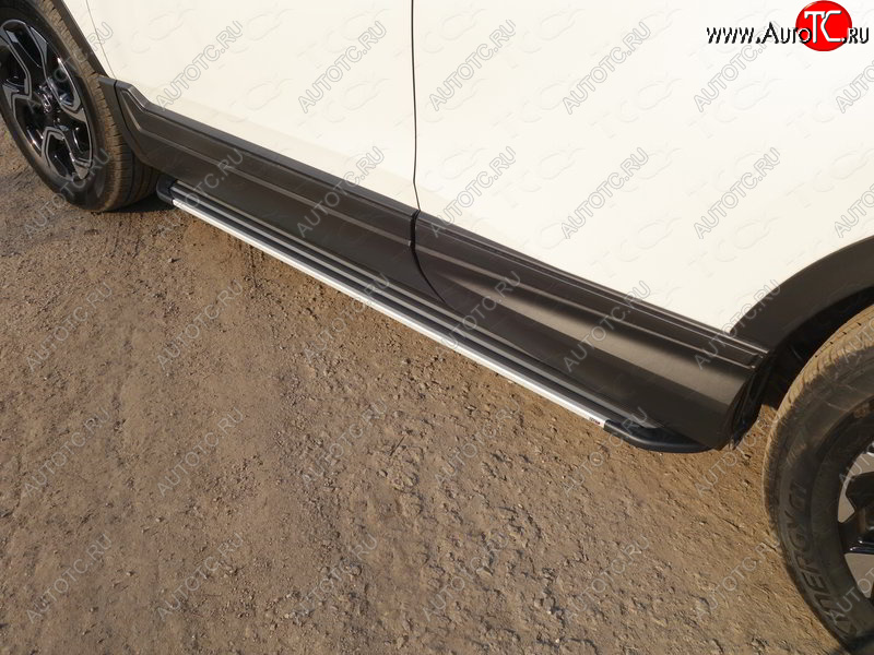 20 599 р. Пороги алюминиевые Slim Line ТСС Тюнинг Honda CR-V RW,RT дорестайлинг (2016-2020) (Silver)  с доставкой в г. Пермь