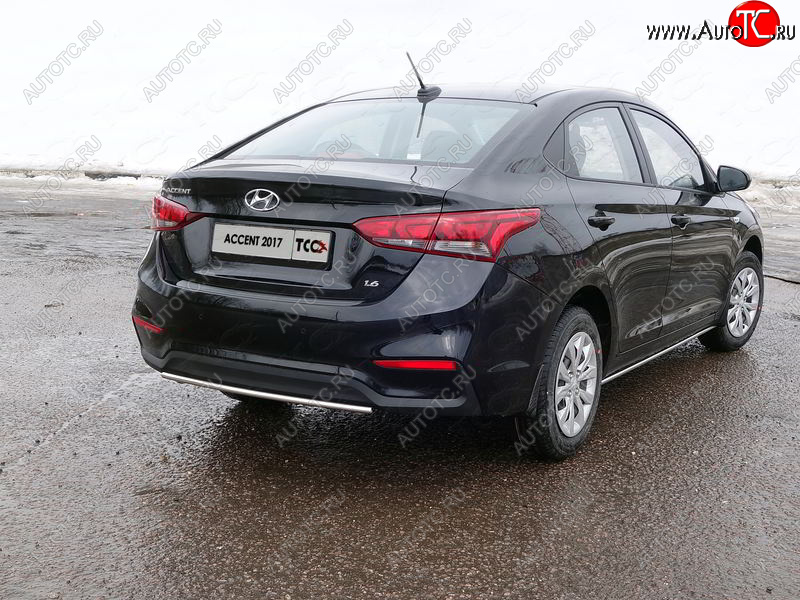 5 849 р. Защита задняя (центральная d25 мм), ТСС Тюнинг  Hyundai Solaris  HCR (2017-2020) седан дорестайлинг (центральная)  с доставкой в г. Пермь