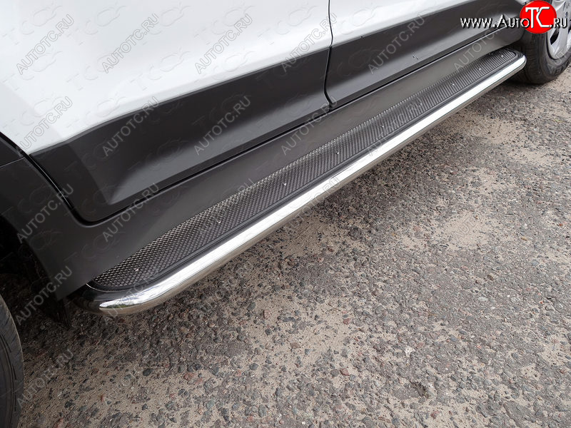 36 999 р. Пороги с площадкой 42,4 мм ТСС Тюнинг  Hyundai Creta  GS (2015-2021) дорестайлинг, рестайлинг (нержавейка)  с доставкой в г. Пермь
