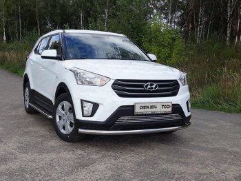 Защита переднего бампера нижняя d60,3 мм ТСС Тюнинг Hyundai Creta GS дорестайлинг (2015-2019) (нержавейка)