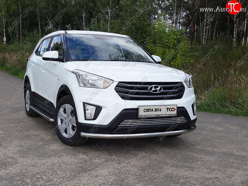 17 649 р. Защита переднего бампера нижняя d60,3 мм ТСС Тюнинг Hyundai Creta GS дорестайлинг (2015-2019) (нержавейка)  с доставкой в г. Пермь