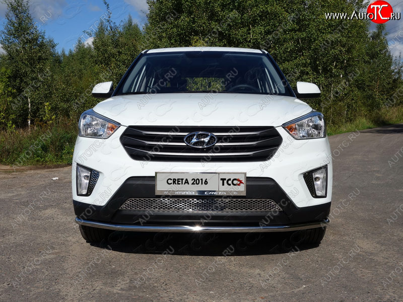 15 999 р. Защита переднего бампера нижняя d42,4 мм ТСС Тюнинг  Hyundai Creta  GS (2015-2019) дорестайлинг (нержавейка)  с доставкой в г. Пермь