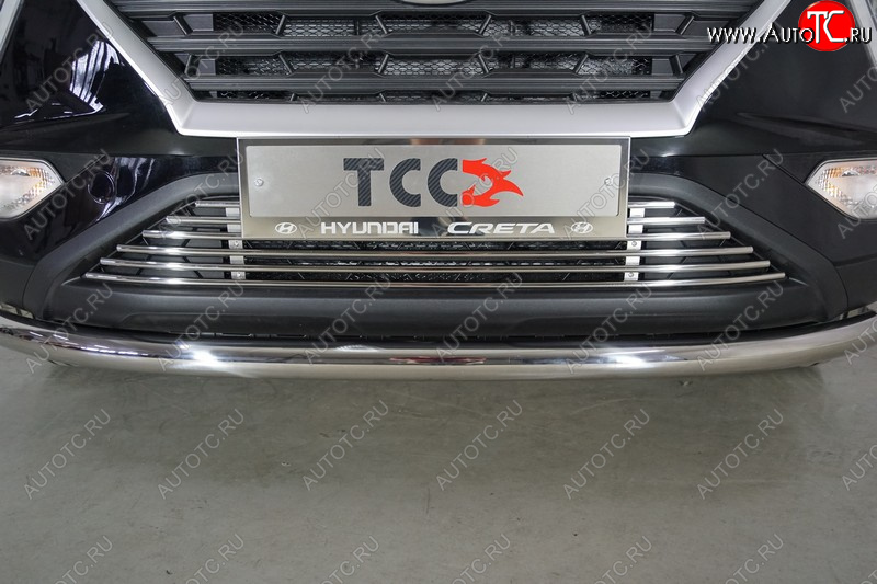 10 949 р. Декоративная вставка в бампер ТСС Тюнинг  Hyundai Creta  SU (2020-2022) (d 12 мм)  с доставкой в г. Пермь