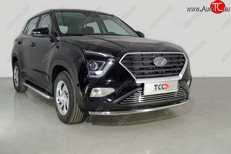 17 099 р. Защита переднего бампера нижняя d42,4 мм ТСС Тюнинг  Hyundai Creta  SU (2020-2022) (нержавейка)  с доставкой в г. Пермь