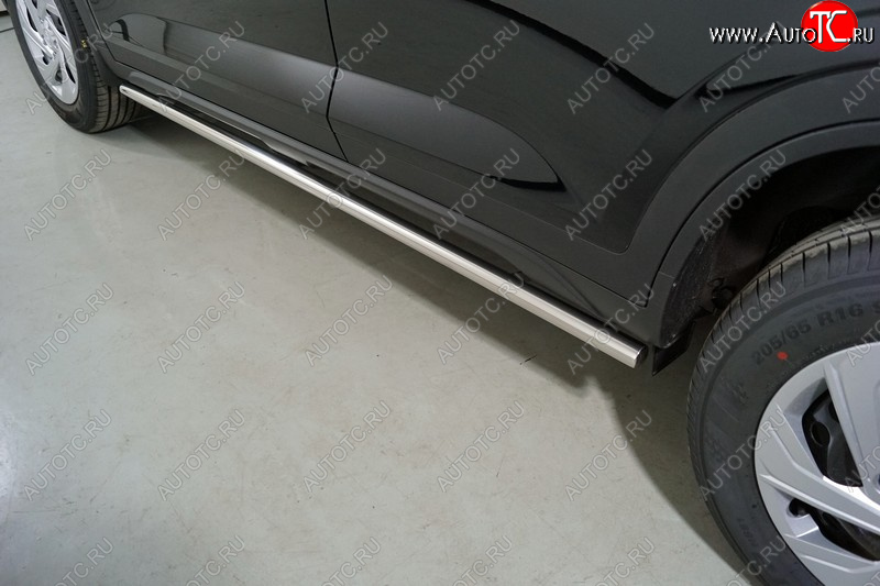 20 499 р. Защита порогов труба d42,4 мм ТСС Тюнинг  Hyundai Creta  SU (2020-2022) (серые)  с доставкой в г. Пермь