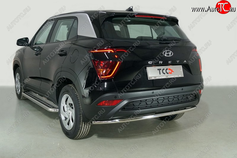 16 699 р. Защита задняя (нержавейка d42,4 мм), ТСС Тюнинг  Hyundai Creta  SU (2020-2022)  с доставкой в г. Пермь