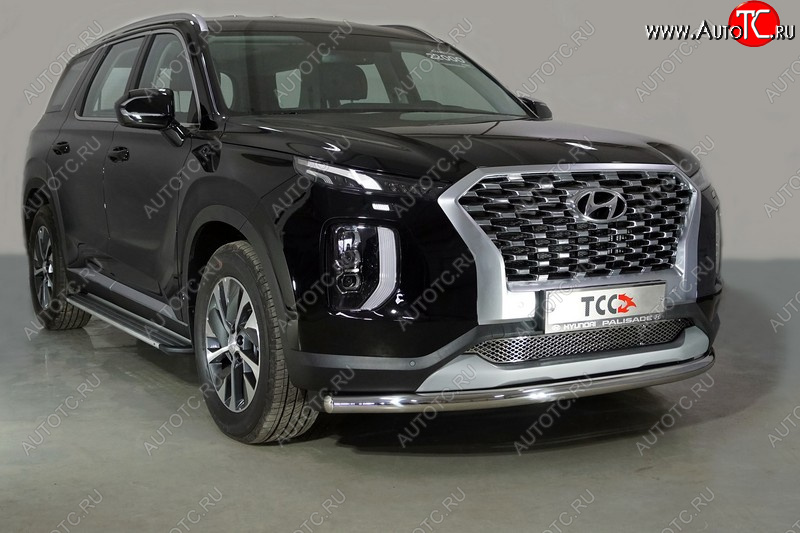 21 999 р. Защита переднего бампера нижняя d60,3 мм ТСС Тюнинг  Hyundai Palisade  LX2 (2018-2022) (нержавейка)  с доставкой в г. Пермь