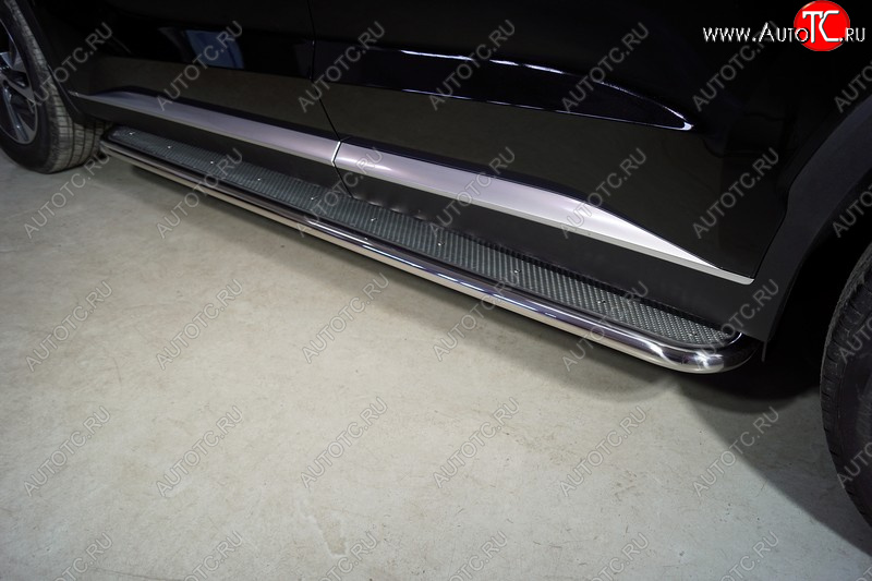 40 999 р. Пороги с площадкой 42,4 мм ТСС Тюнинг Hyundai Palisade LX2 (2018-2022) (нержавейка)  с доставкой в г. Пермь