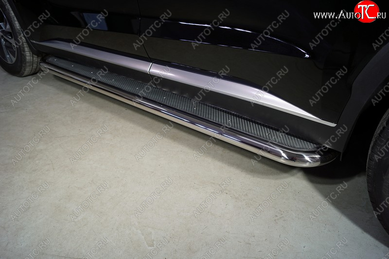 44 999 р. Пороги с площадкой 60,3 мм ТСС Тюнинг Hyundai Palisade LX2 (2018-2022) (нержавейка)  с доставкой в г. Пермь