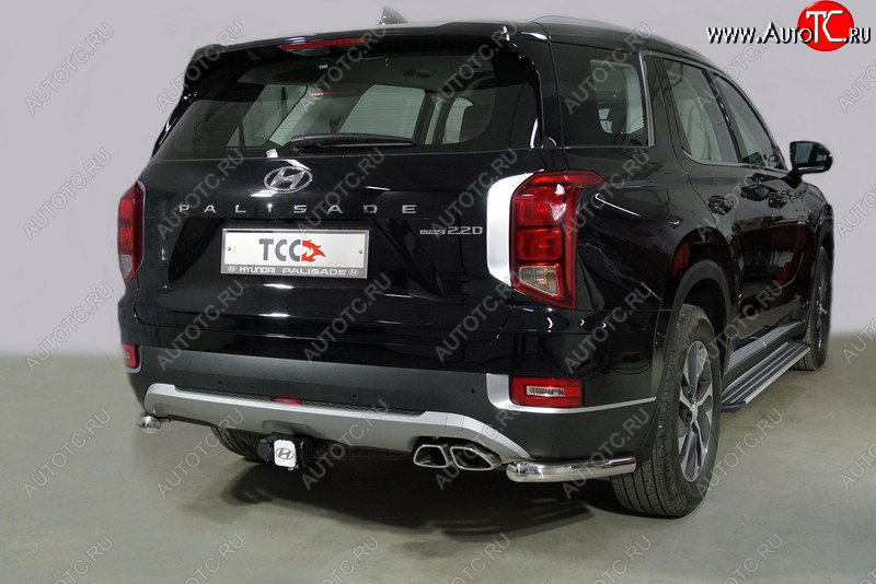 19 999 р. Защита заднего бампера (V-2.2, уголки, d60,3 мм) TCC  Hyundai Palisade  LX2 (2018-2022)  с доставкой в г. Пермь