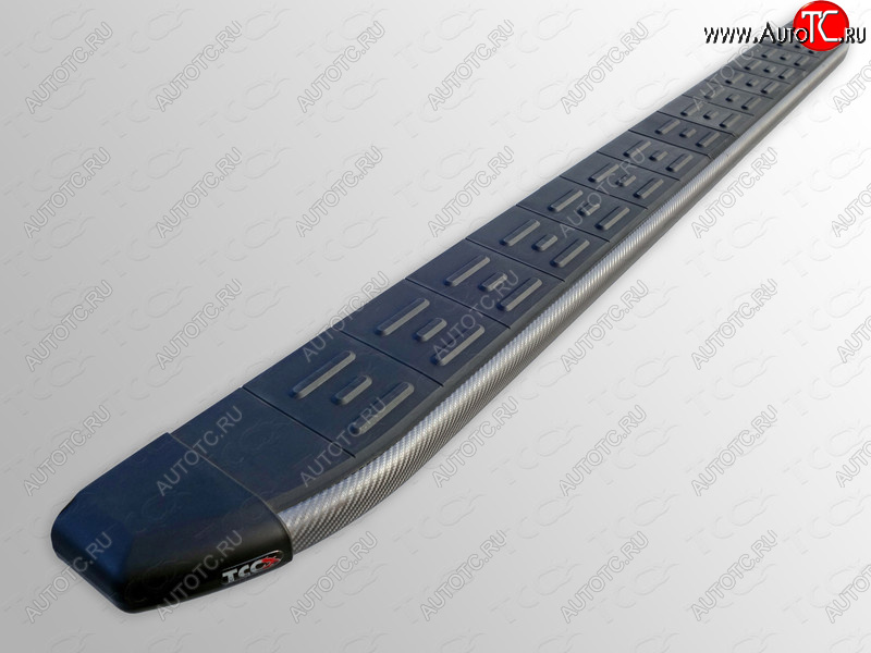 21 999 р. Пороги алюминиевые с пластиковой накладкой, ТСС Тюнинг  Hyundai Santa Fe  CM (2009-2012) рестайлинг (карбон серые)  с доставкой в г. Пермь
