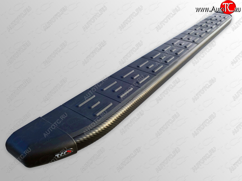 21 999 р. Пороги алюминиевые с пластиковой накладкой ТСС Тюнинг  Hyundai Santa Fe  CM (2009-2012) рестайлинг (карбон черные)  с доставкой в г. Пермь