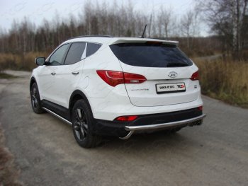 Защита задняя (центральная нержавейка 60,3 мм) ТСС Тюнинг Hyundai Santa Fe  DM (2012-2019) дорестайлинг, рестайлинг