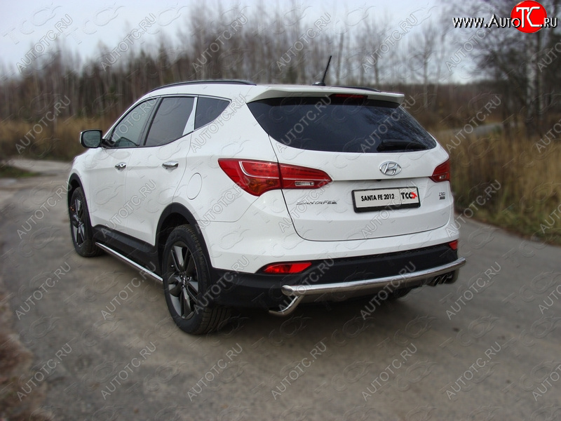 18 999 р. Защита задняя (центральная нержавейка 60,3 мм) ТСС Тюнинг  Hyundai Santa Fe  DM (2012-2019) дорестайлинг, рестайлинг  с доставкой в г. Пермь