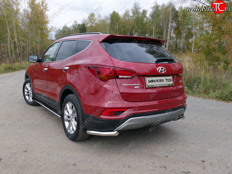 17 649 р. Защита заднего бампера (Premium, уголки, d60,3 мм) TCC  Hyundai Santa Fe  DM (2015-2019) рестайлинг  с доставкой в г. Пермь