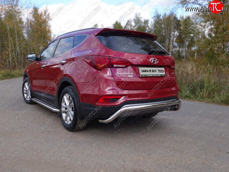 23 549 р. Защита задняя (нержавейка 60,3 мм) ТСС Тюнинг  Hyundai Santa Fe  DM (2015-2019) рестайлинг  с доставкой в г. Пермь