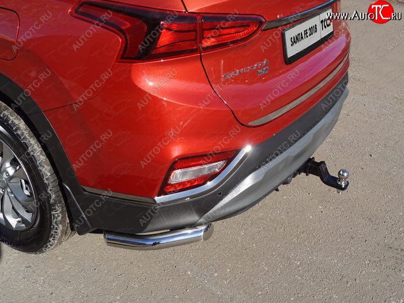 14 699 р. Защита заднего бампера (уголки, d60,3 мм) TCC  Hyundai Santa Fe  TM (2018-2021) дорестайлинг  с доставкой в г. Пермь