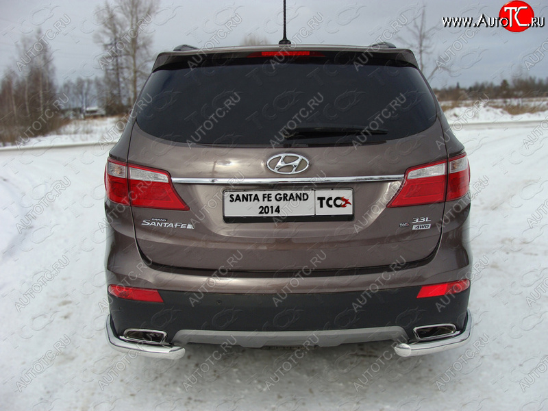 17 649 р. Защита заднего бампера (уголки, d60,3 мм) TCC  Hyundai Grand Santa Fe  1 DM (2013-2016) дорестайлинг  с доставкой в г. Пермь