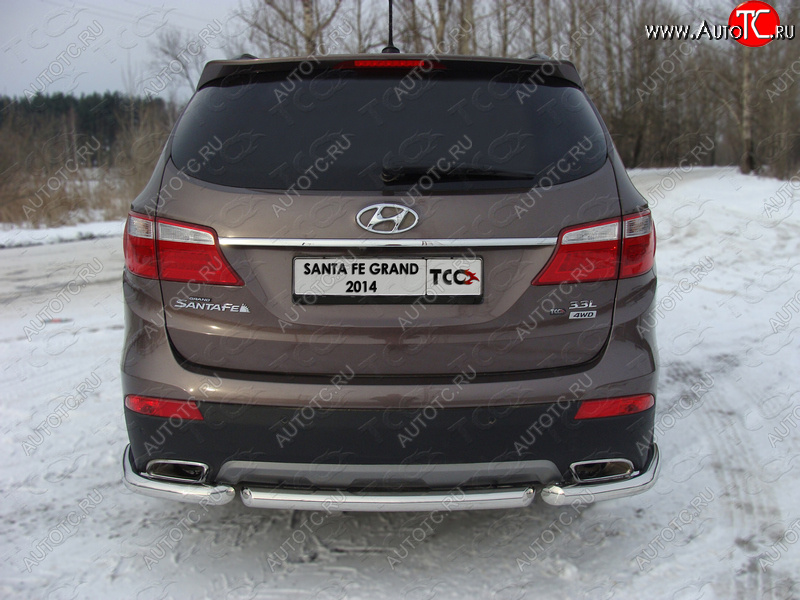 11 749 р. Защита задняя (нержавейка 60,3 мм) ТСС Тюнинг  Hyundai Santa Fe  DM (2012-2016) дорестайлинг  с доставкой в г. Пермь