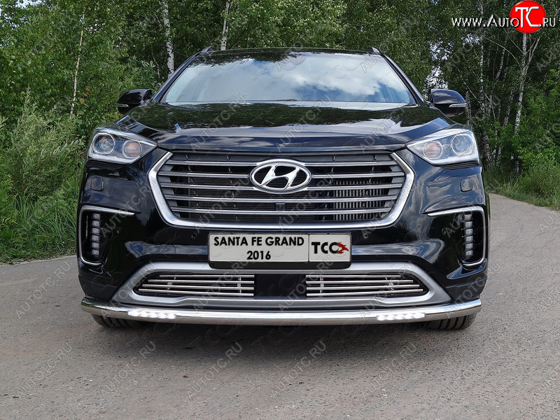 33 849 р. Защита переднего бампера нижняя с ДХО 60,3 мм ТСС Тюнинг  Hyundai Grand Santa Fe  1 DM (2016-2018) рестайлинг (нержавейка)  с доставкой в г. Пермь