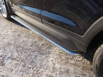 Пороги с площадкой 42,4 мм ТСС Тюнинг Hyundai Tucson  TL (2015-2018) дорестайлинг